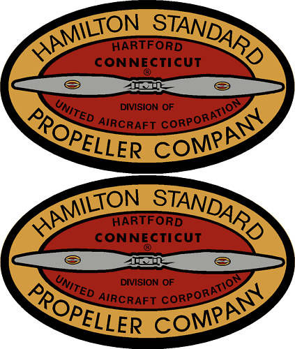 Hamilton Standard 1931-1939 Prop Propeller Decal (PAIR)