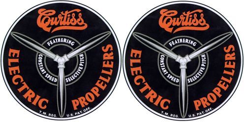 Pair Curtiss Electric Prop Decal