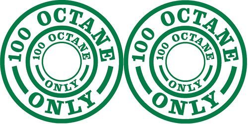 Pair 100 Octane Only Fuel Placard