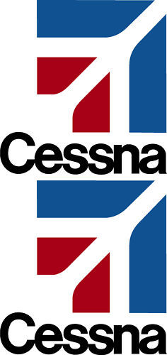 Classic Style Cessna Logo Color Decal PAIR (2)