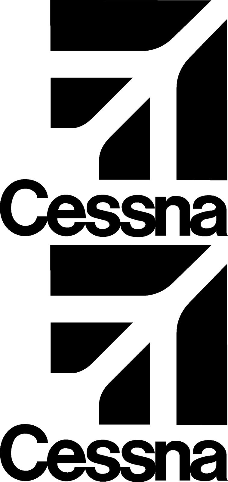 Classic Style Cessna Logo Decal PAIR (2)