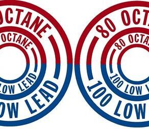 80/100 low lead fuel placard