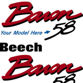 Beechcraft Baron Logo 55 thru 58 Decal PAIR