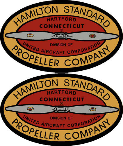 Hamilton Standard 1931-1939 Prop Propeller Decal (PAIR)