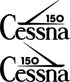 Cessna Wing Logo Tail Decal PAIR (2) 120 thru 195