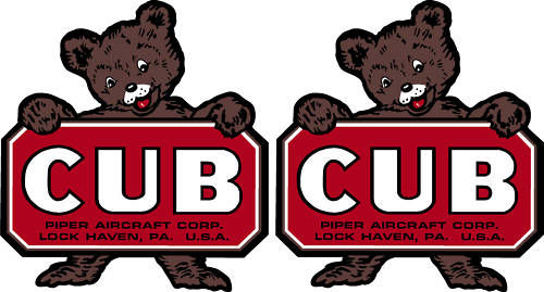 Piper Cub Logo Decal PAIR (2)