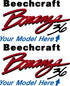 Beechcraft Bonanza Pair (2) Logo Decal